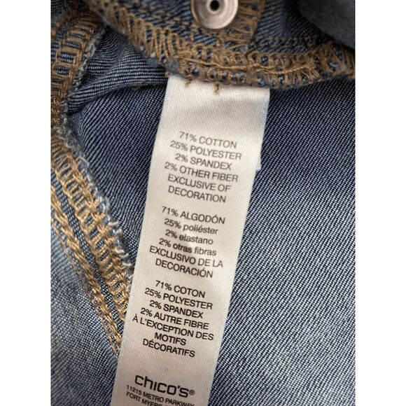 Chico’s Women’s Dark Wash Perfect Stretch Nicky Jegging Ankle Jeans 00 XS 2 - Picture 4 of 4